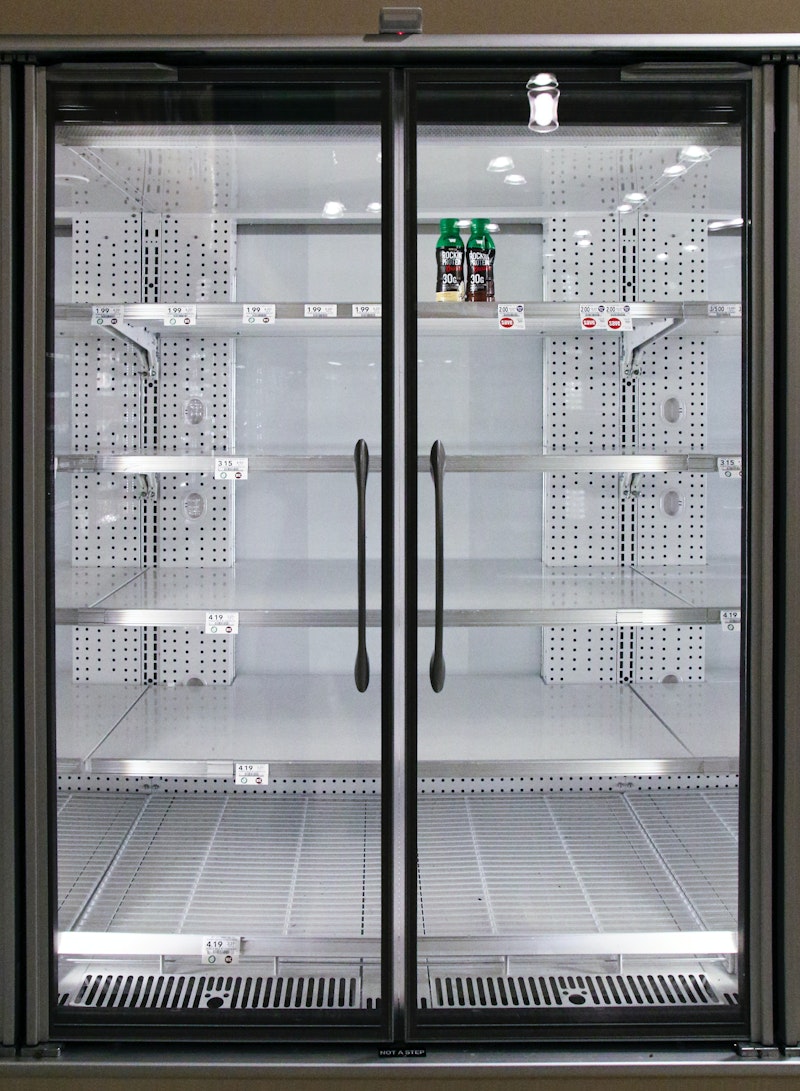 A vaccine storage fridge