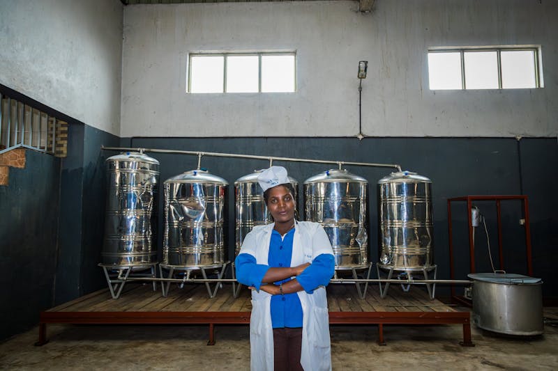 Mukandayambaje Clarisse at her ginger beer production facility