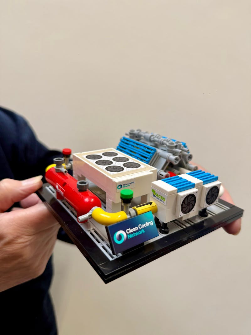 completed lego refrigeration kit