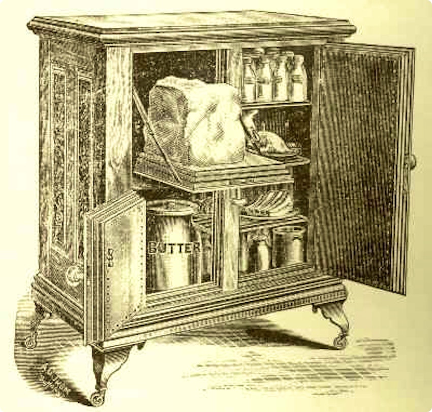 an old ice fridge