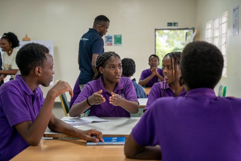 Students discussing the importance of clean cooling